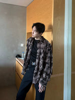 Distressed Patchwork Plaid Oversized Shirt 3