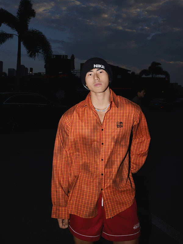 Distressed Plaid Long-Sleeve Shirt Jacket 4