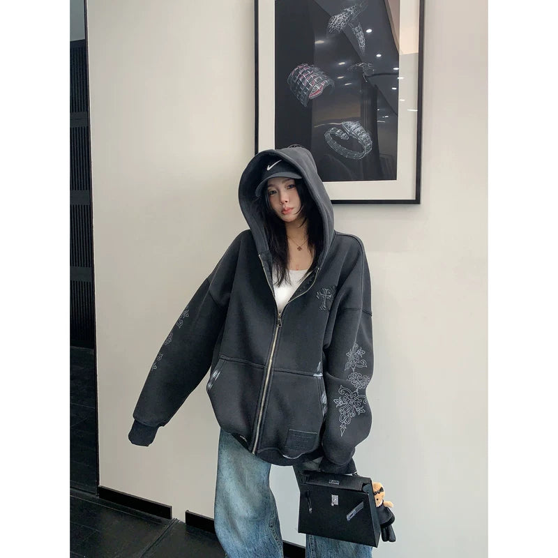 ,6030281724723,6030281724724,6030281724725,6030281724726, Distressed Retro Embroidered Leather Jacket