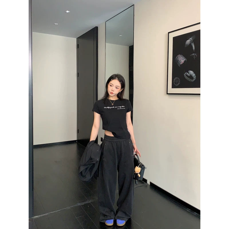 Distressed Retro Straight Leg Sweatpants 2