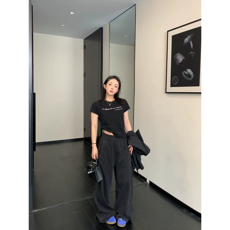 Distressed Retro Straight Leg Sweatpants 5