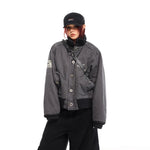 Distressed Stand Collar Cotton Workwear Jacket 2