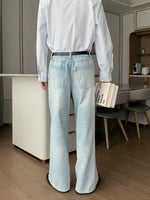 Distressed Washed Flared Jeans Pants 4