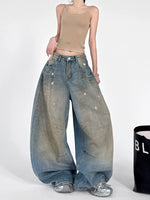 Distressed Wide Leg Baggy Denim Pants 2