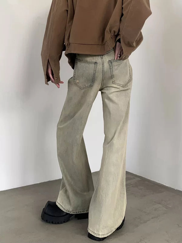 Distressed Wide Leg Casual Jeans Pants 3