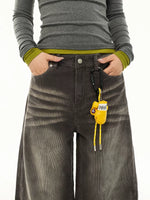 Distressed Wide Leg Corduroy Cargo Pants 5