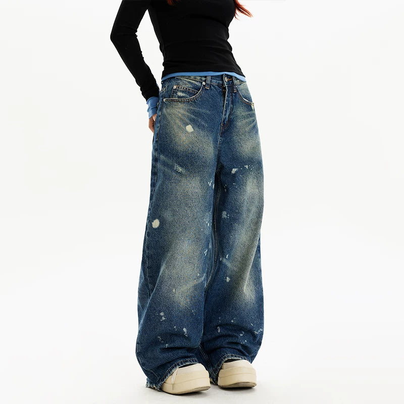 Distressed Wide Leg Denim Pants 2