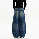 Distressed Wide Leg Denim Pants 4