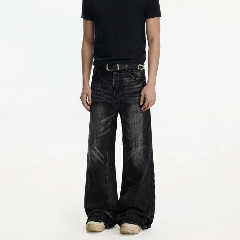 Distressed Wide Leg Flare Jeans Pants 3