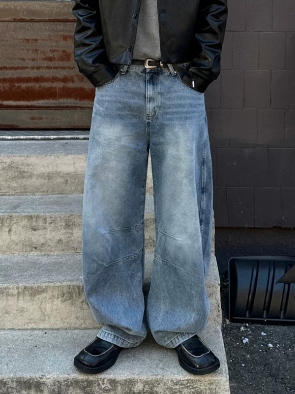 Distressed Wide Leg Loose Fit Jeans Pants 2