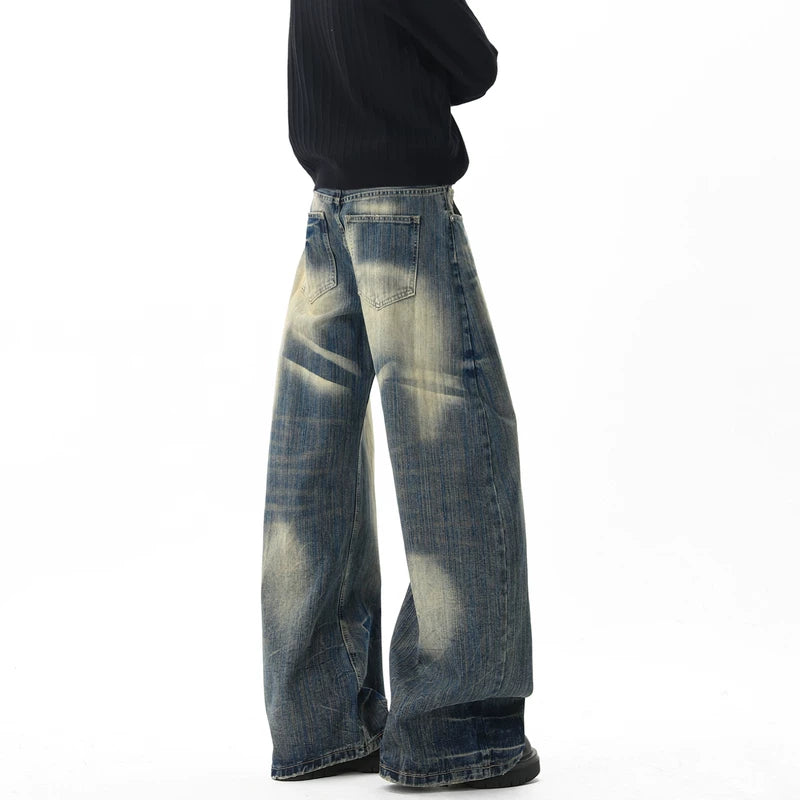 Distressed Wide Leg Retro Jeans Pants 4