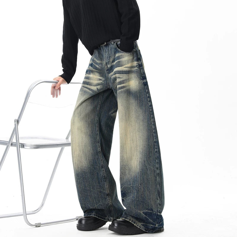 Distressed Wide Leg Retro Jeans Pants 5
