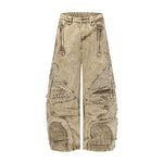 Distressed Wide Leg Ripped Denim Pants 5