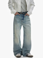 Distressed Wide-Leg Straight Fit Jeans Pants 2