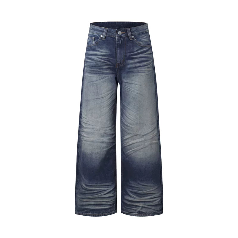 6192157458835,6192157458836,6192157458837,6192157458838,6192157458839, Distressed Wide Leg Straight Fit Jeans Pants