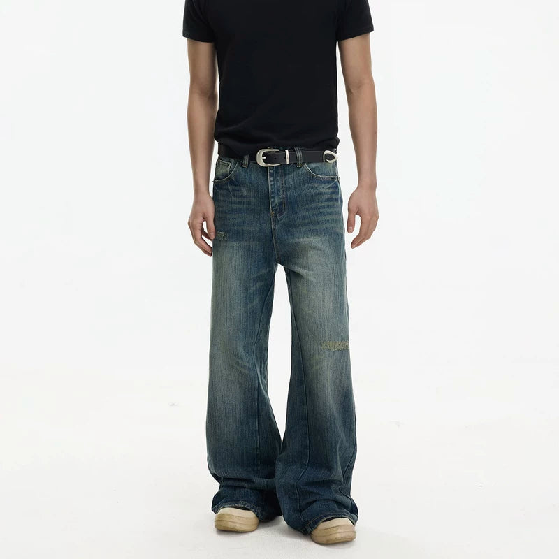 Distressed Wide Leg Straight Jeans Pants 3