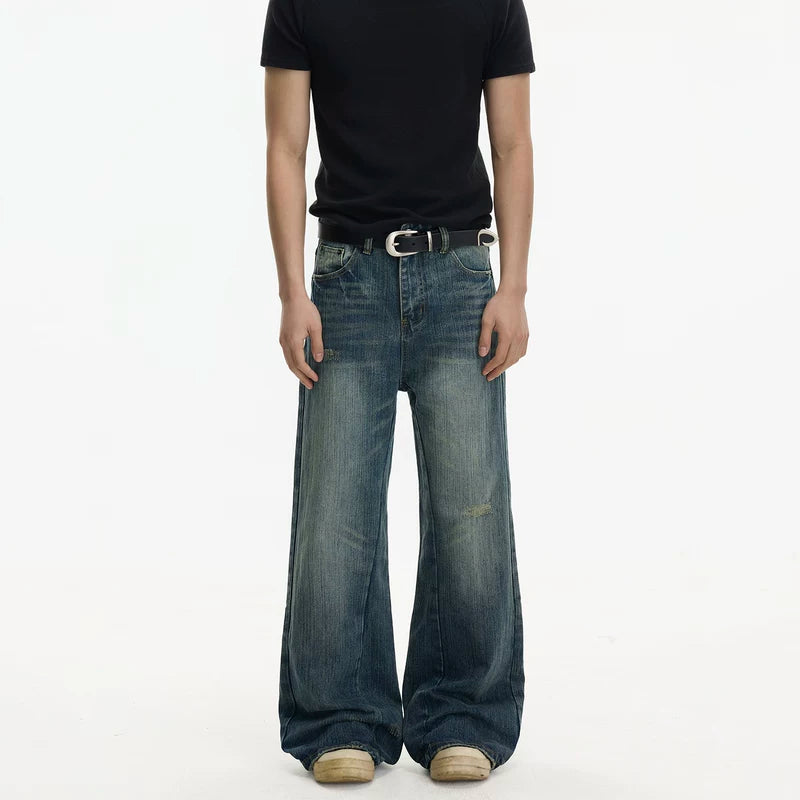 Distressed Wide Leg Straight Jeans Pants 5