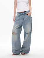 Distressed Wide Leg Vintage Denim Pants 4