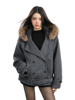 1627207:3232478,6168915066708,1627207:3232478,6168915066711,1627207:3232478,6168915066710,1627207:3232478,6168915066709,6168915066708,6168915066711,6168915066710,6168915066709, Double-Breasted Hooded Winter Coat with Fur