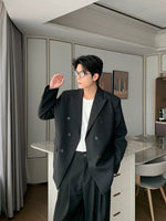 Double-Breasted Linen Suit Jacket and Pants 2