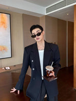 Double-Breasted Loose Fit Suit Jacket 5