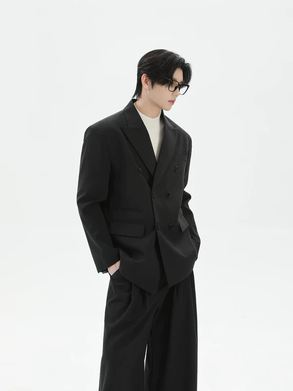 Double-Breasted Oversized Suit Jacket and Pants 2