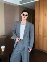 Double-Breasted Relaxed Fit Suit Pants Set 3