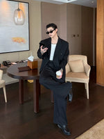 Double-Breasted Relaxed Fit Suit Pants Set 4