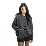 Double-Breasted Round Neck Cardigan Sweater 4