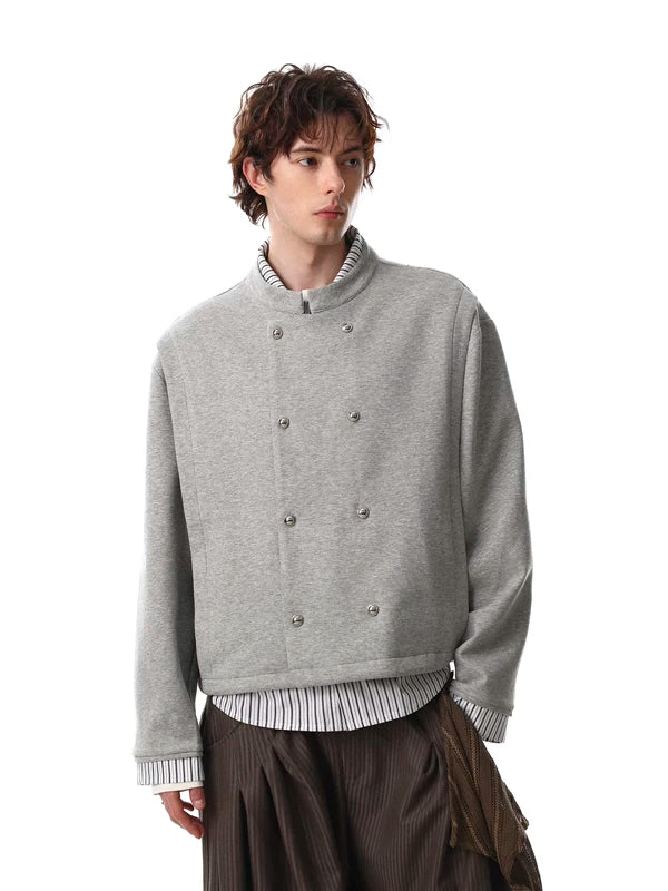 Double-Breasted Stand Collar Short Jacket 3