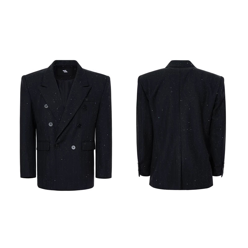 6192720591124,6192720591125,6192720591126,6192720591127, Double-Breasted Starry Sky Suit Set