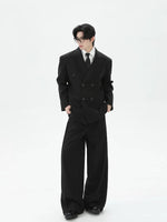 Double-Breasted Suit Jacket and Wide-Leg Pants 4
