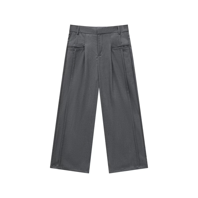 6192691275574,6192691275578,6192691275582,6192691275586, Double-Breasted Suit Jacket and Wide-Leg Pants