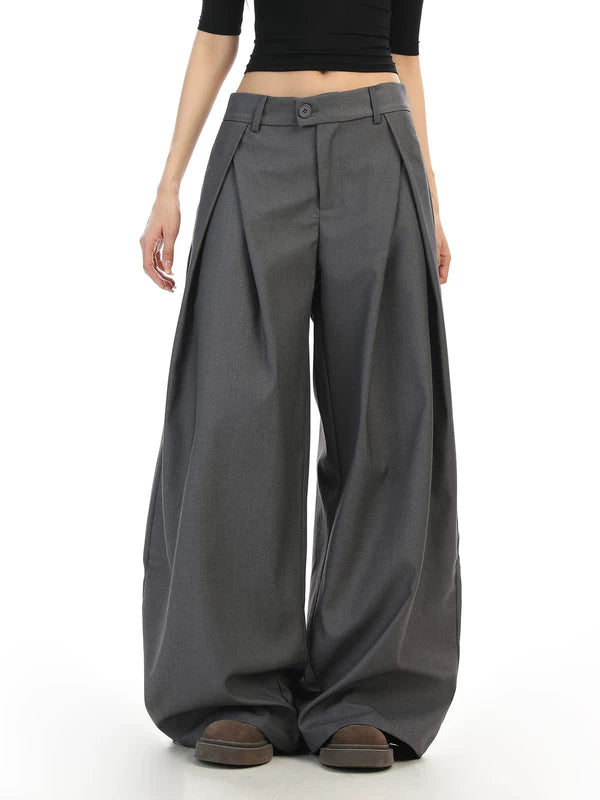 Double Pleated Wide Leg Floor Length Pants 2