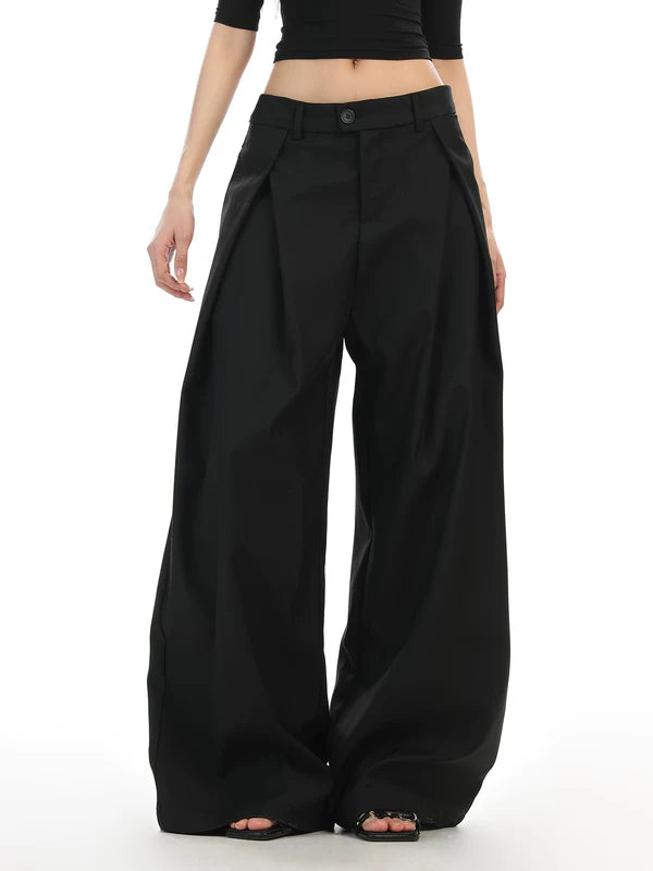 Double Pleated Wide Leg Floor Length Pants 5