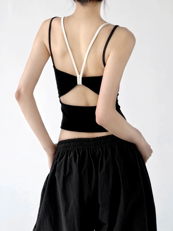 Double Strap Layered Neckline Tank Top 2