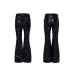 6034653604090,6034653604091,6034653604092,6034653604093, Double Waist Flared Leather Pants