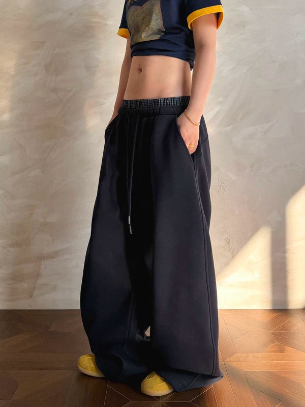Double Waist Wide Leg Sweatpants Pants 4