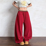 6194610106828,6194610106829,6194610106830,6194610106831, Double Waist Wide Leg Sweatpants Pants