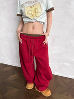 Double Waistband Relaxed Wide Leg Sweatpants 4