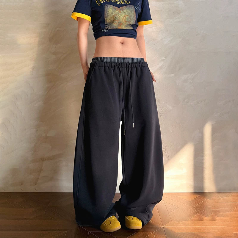 6194042855882,6194042855883,6194042855884,6194042855885, Double Waistband Relaxed Wide Leg Sweatpants