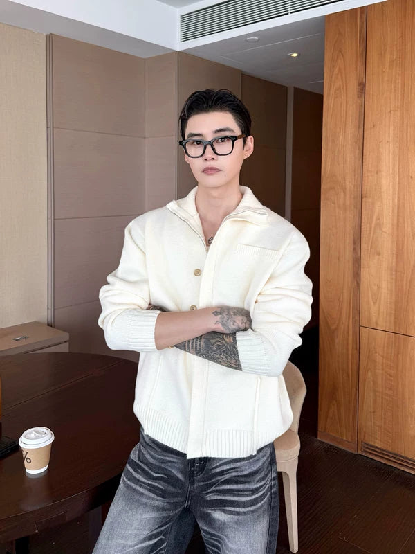 Double Zipper Knit Cardigan Sweater Jacket 4