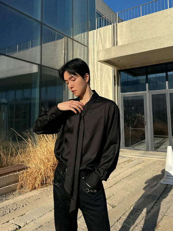 Draped Long Sleeve Minimalist Shirt 4