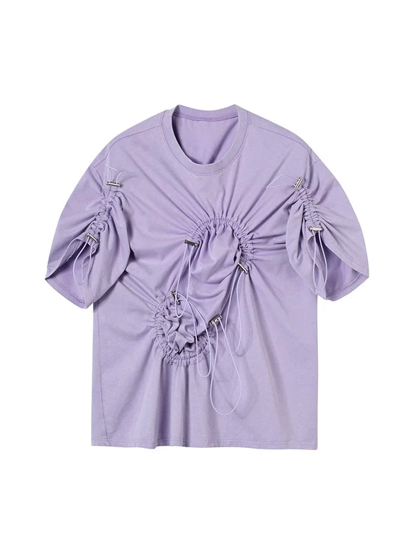 Drawstring Ruched Short-Sleeve Pullover Top 5