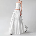 6035629013148, Elastic Waist A-Line Lace Maxi Skirt