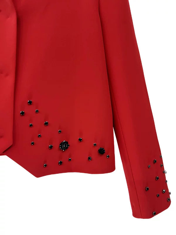 Embellished Stand-Collar Suit Jacket 5
