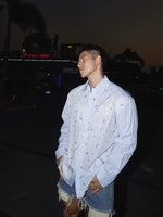 Embroidered Floral Striped Long Sleeve Shirt 3