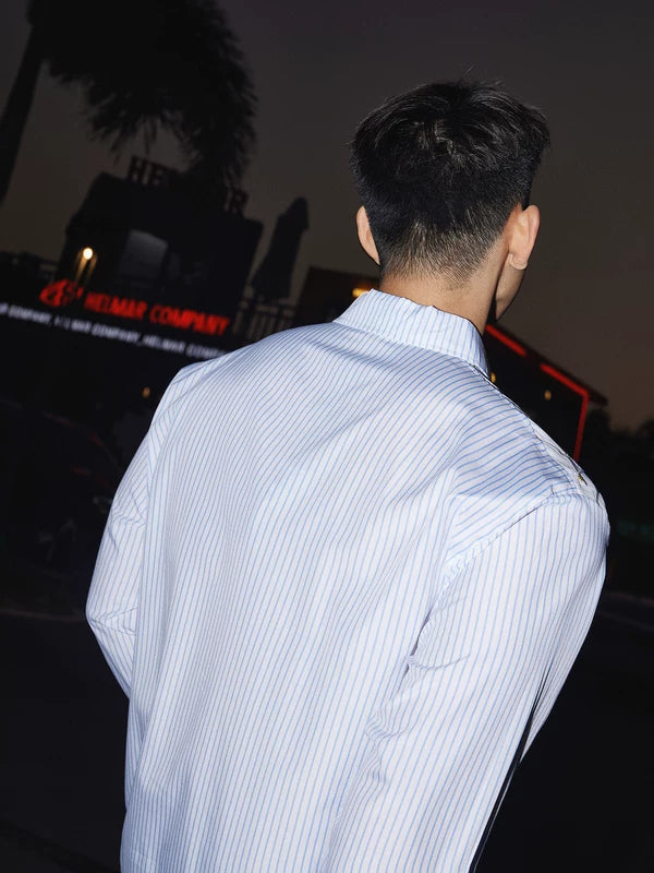 Embroidered Floral Striped Long Sleeve Shirt 5