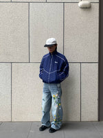 Embroidered Floral Wide Leg Jeans Pants 2