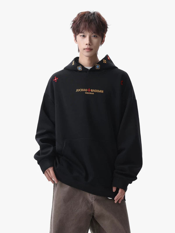Embroidered Heavyweight Oversized Hooded Sweatshirt 3